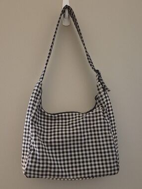 Baggu Nylon Shoulder Bag - Black & White Gingham
